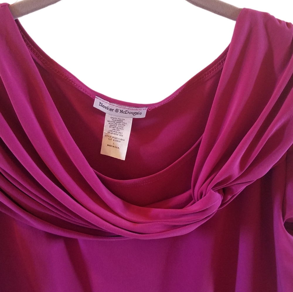 Bleecker And Mcdougal Mauve Blouse Size Large Euc - image 3